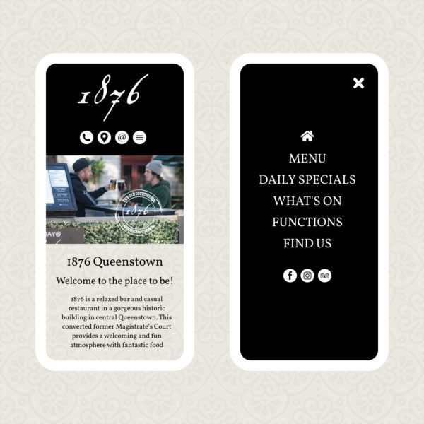 1876 Bar & Restaurant Wanaka Web Design 1876 Bar & Restaurant Wanaka Web Design