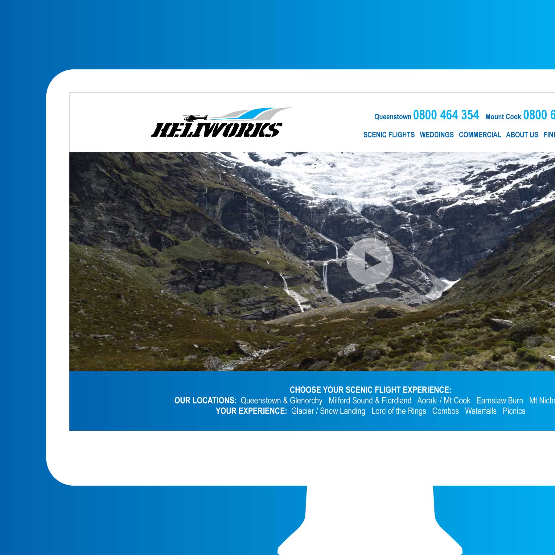 Heliworks Helicopters Scenic Flights Wanaka Web Design