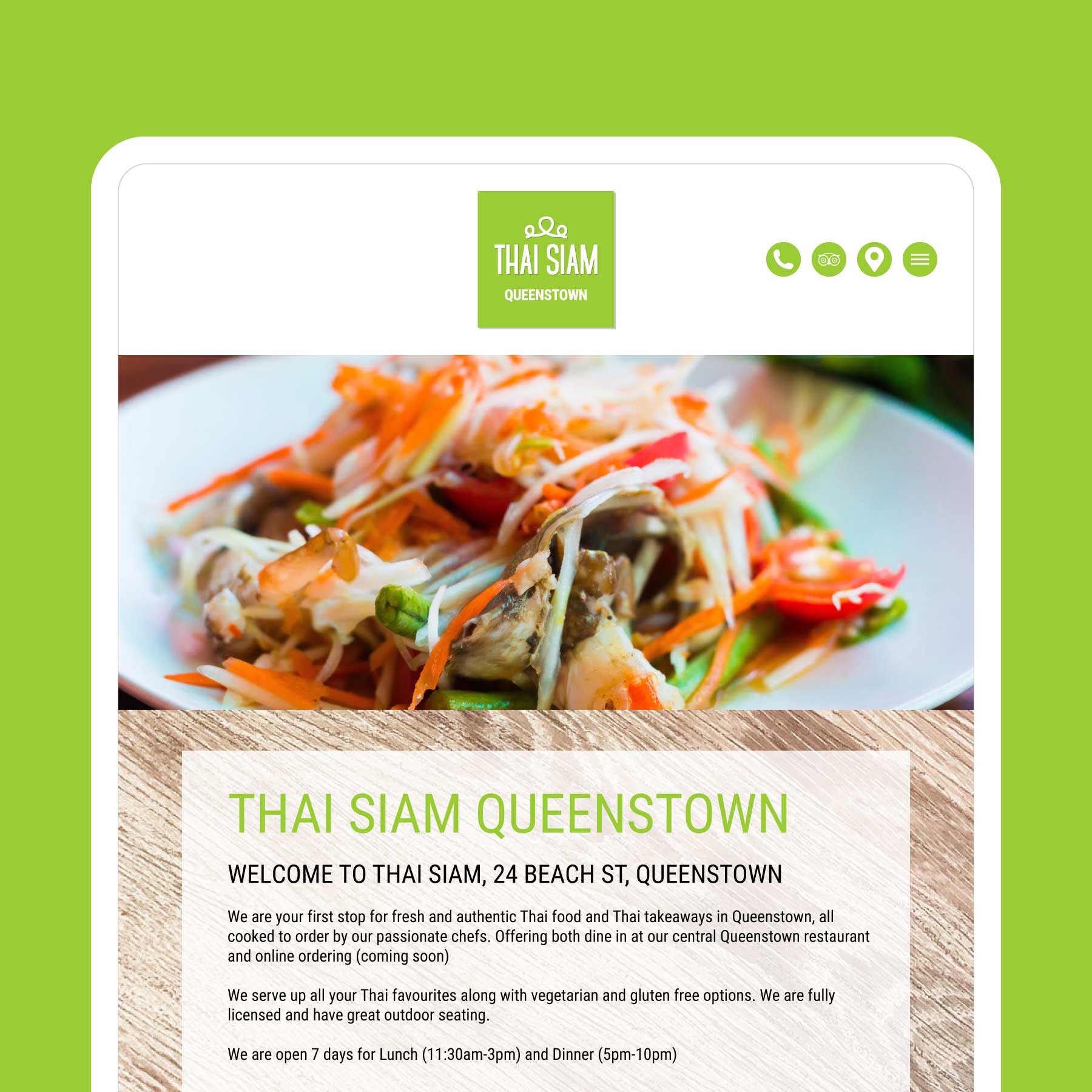 Thai Siam Thai Restaurant & Takeaway Wanaka Web Design
